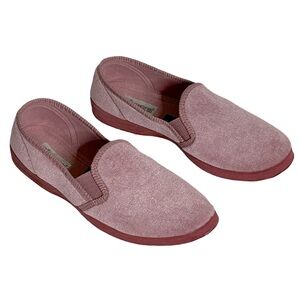 FOAMTREADS Slippers Moccasins Slip On Velour Dusty Rose Pink Size 10W